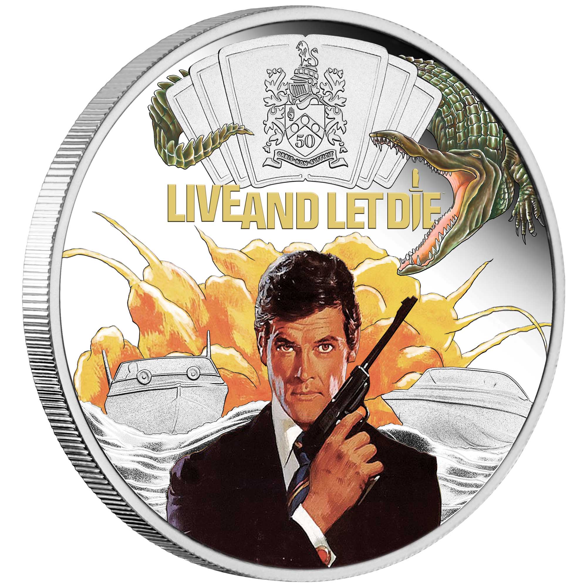 01 James Bond Live And Let Die 2023 1oz Silver Proof Coloured Coin OnEdge HighRes