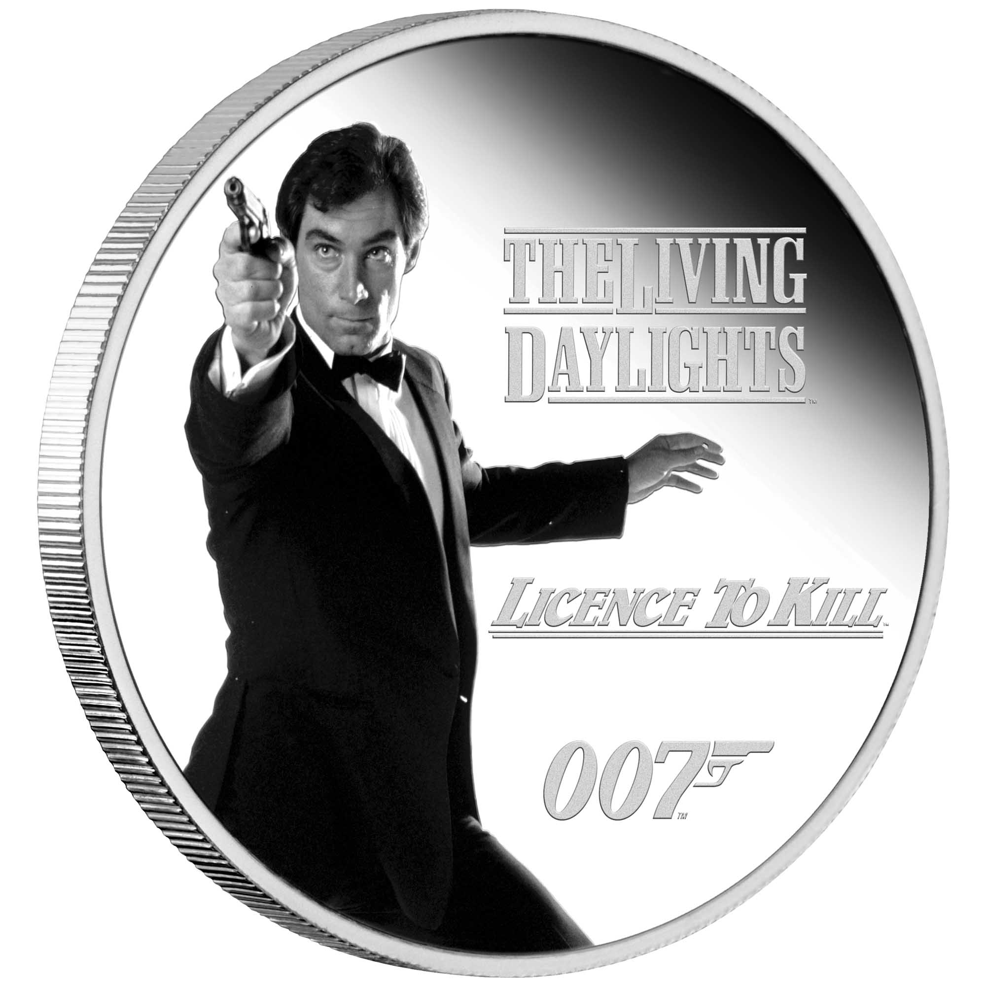 01 2023 James Bond Legacy Series 3rd Issue 1oz Silver Proof Coloured Coin On Edge HighRes