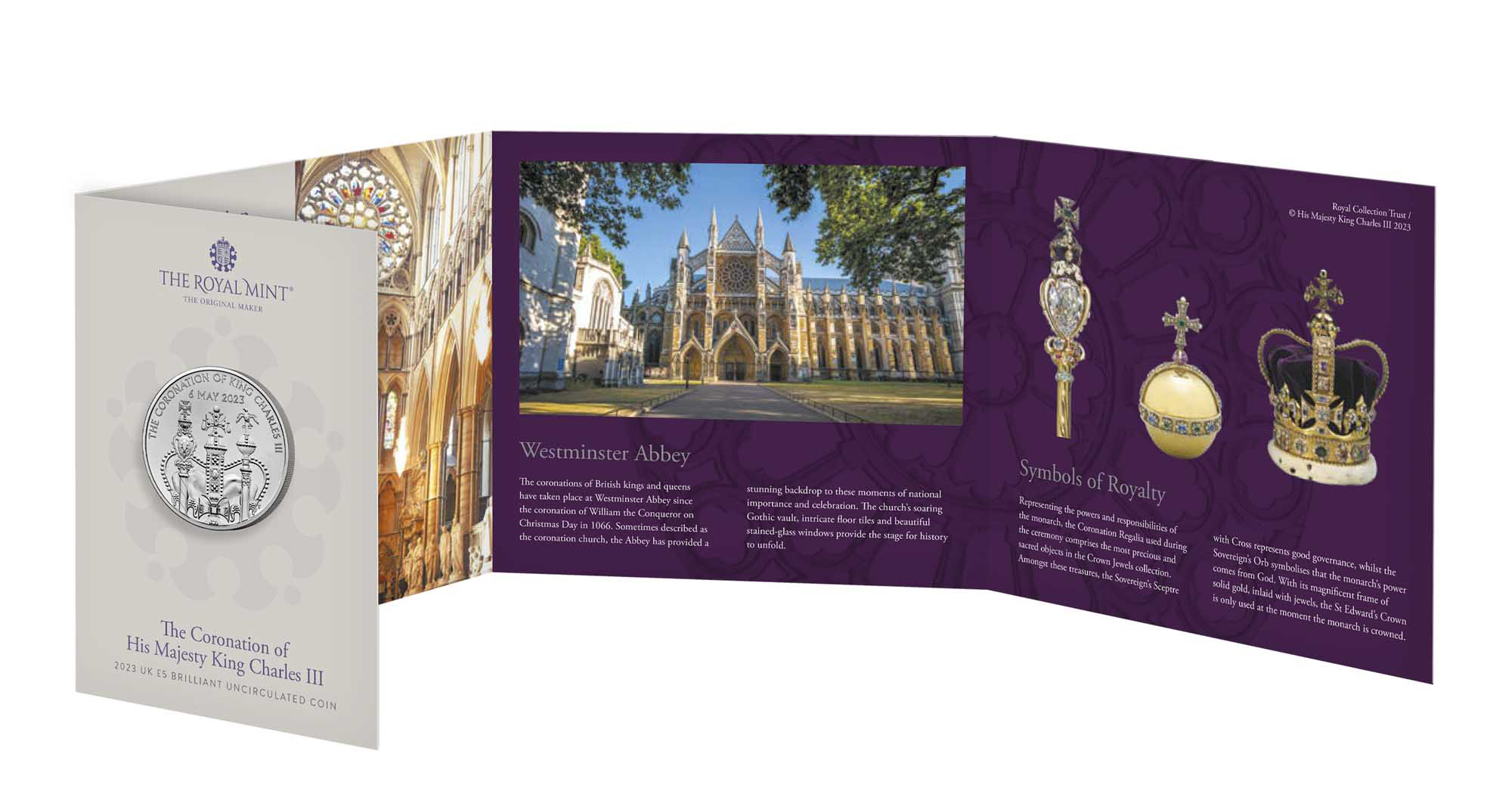 08 STORY TAB ONLY UK23KCBU Coronation of King Charles III BU GBP5 Pack Front Open