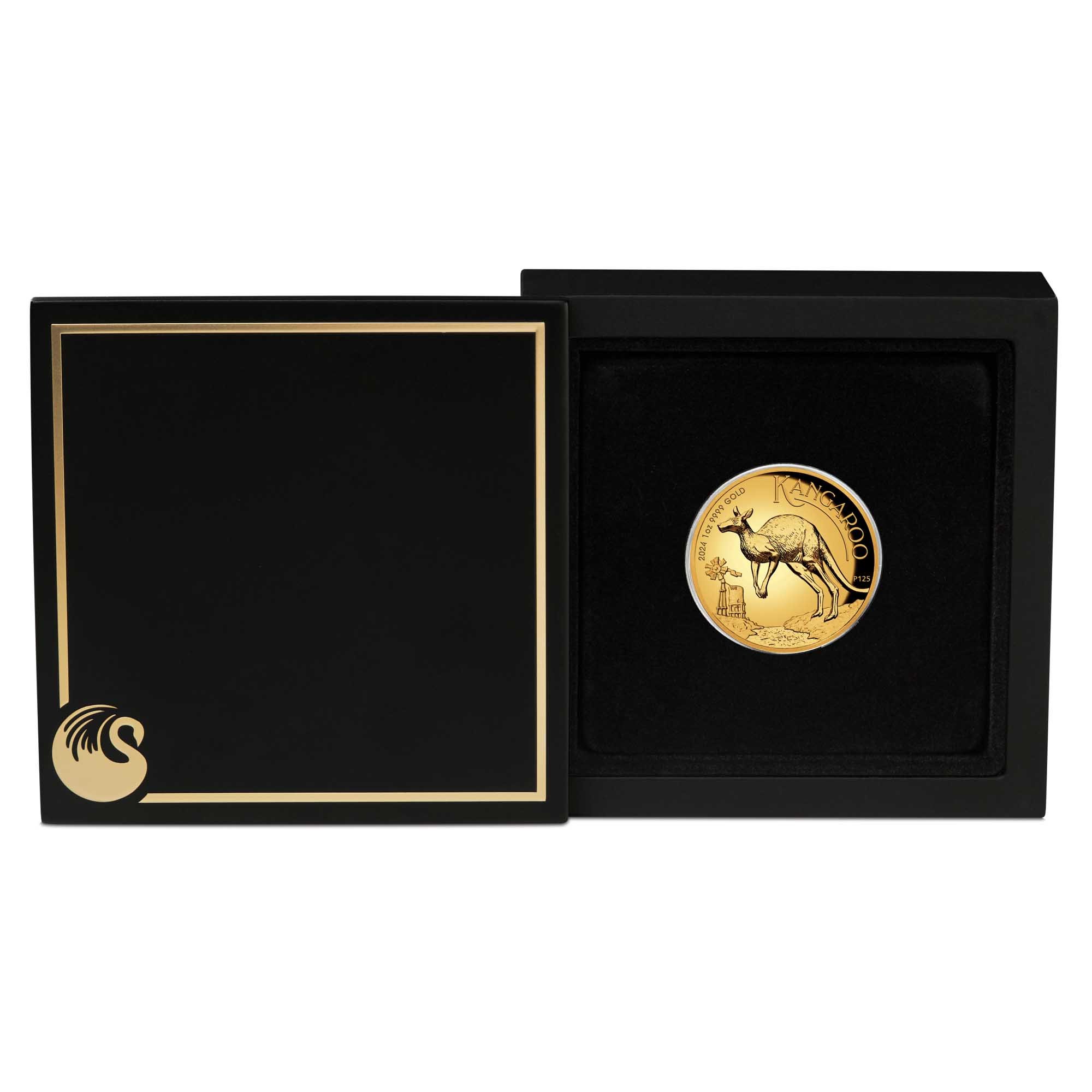 04 2024 Australian Kangaroo 1oz Gold Proof High Relief Coin InCase HighRes