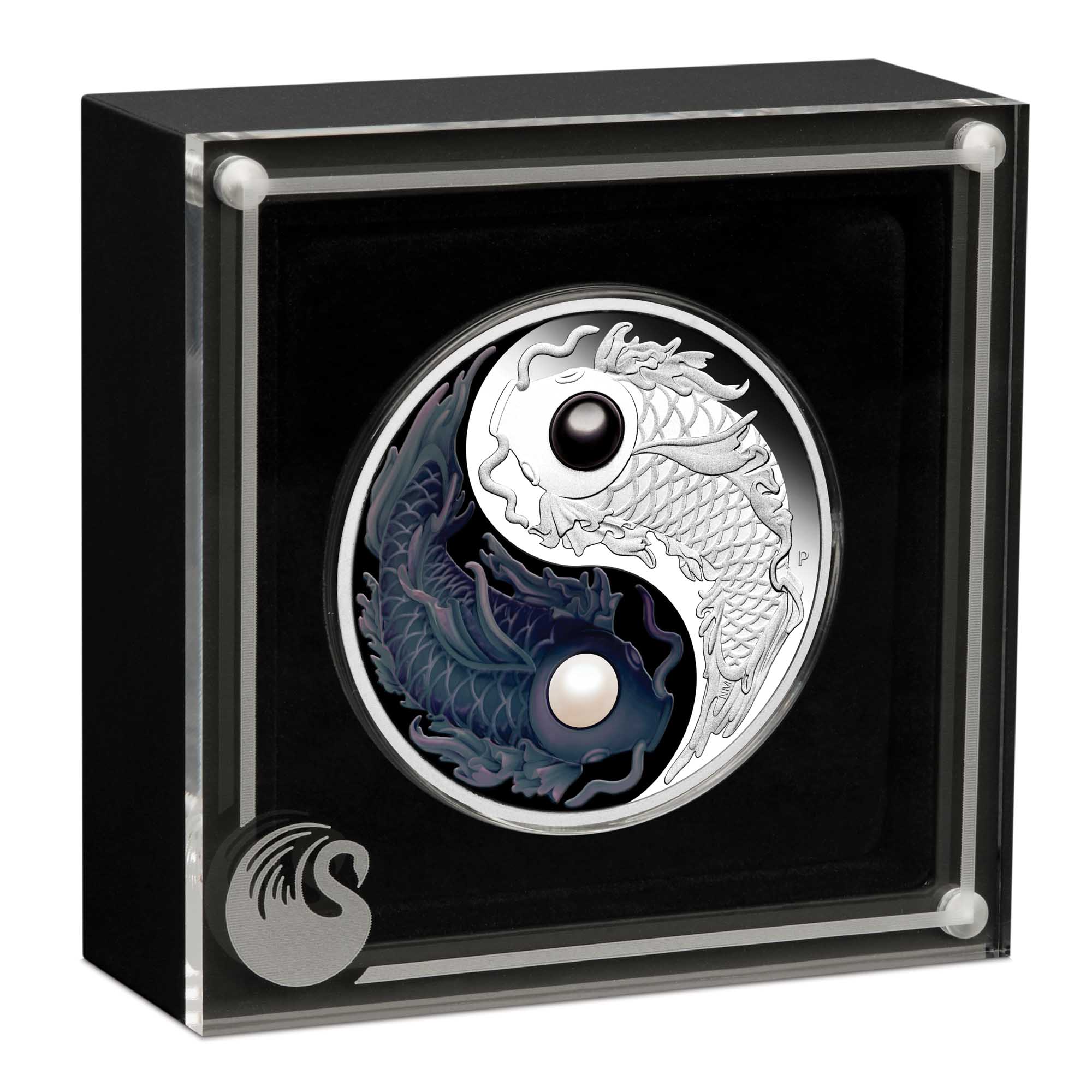 04 Koi 2024 5oz Silver Coloured Coin With PearlsInCase HighRes