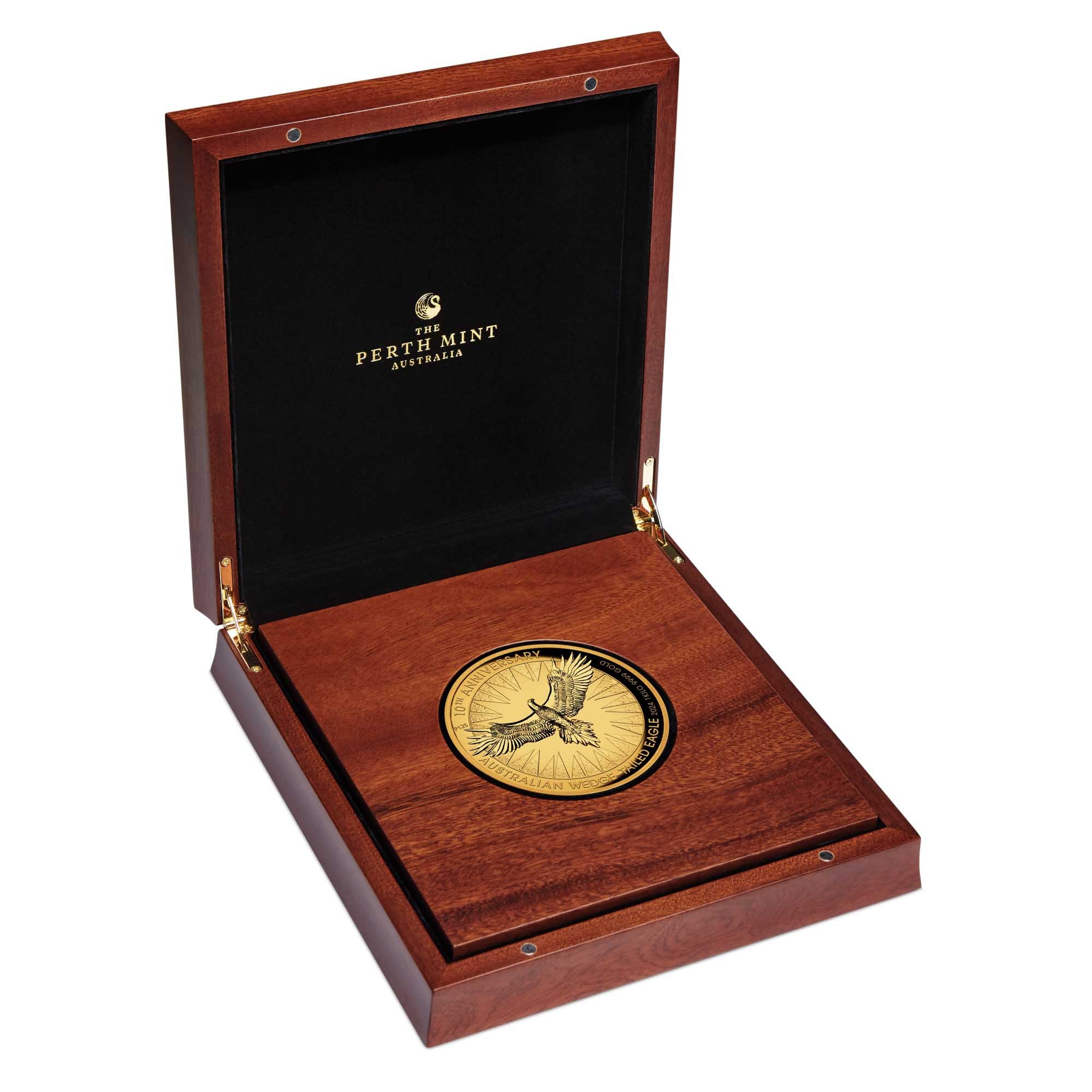 09 Australian Wedge tailed Eagle 2024 1kilo Gold Reverse Proof Ultra High Relief Coin InCase HighRes