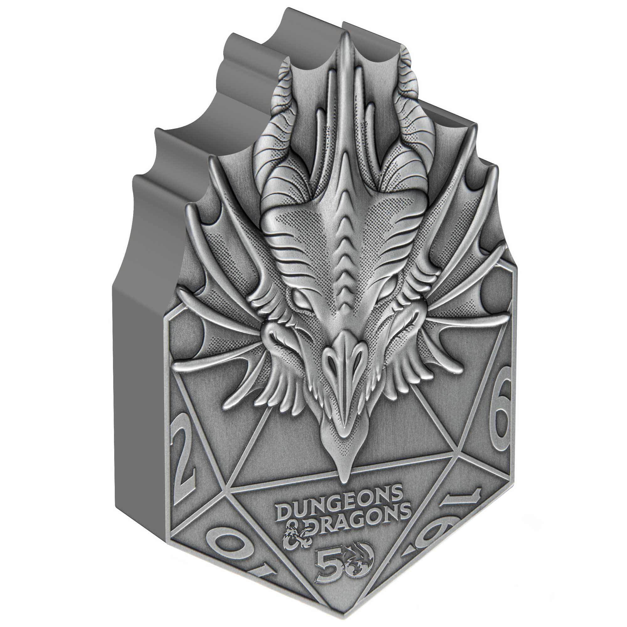 01 2024 Dungeons Dragons Red Dragon D20 Ag 2oz Coin Rev Edge