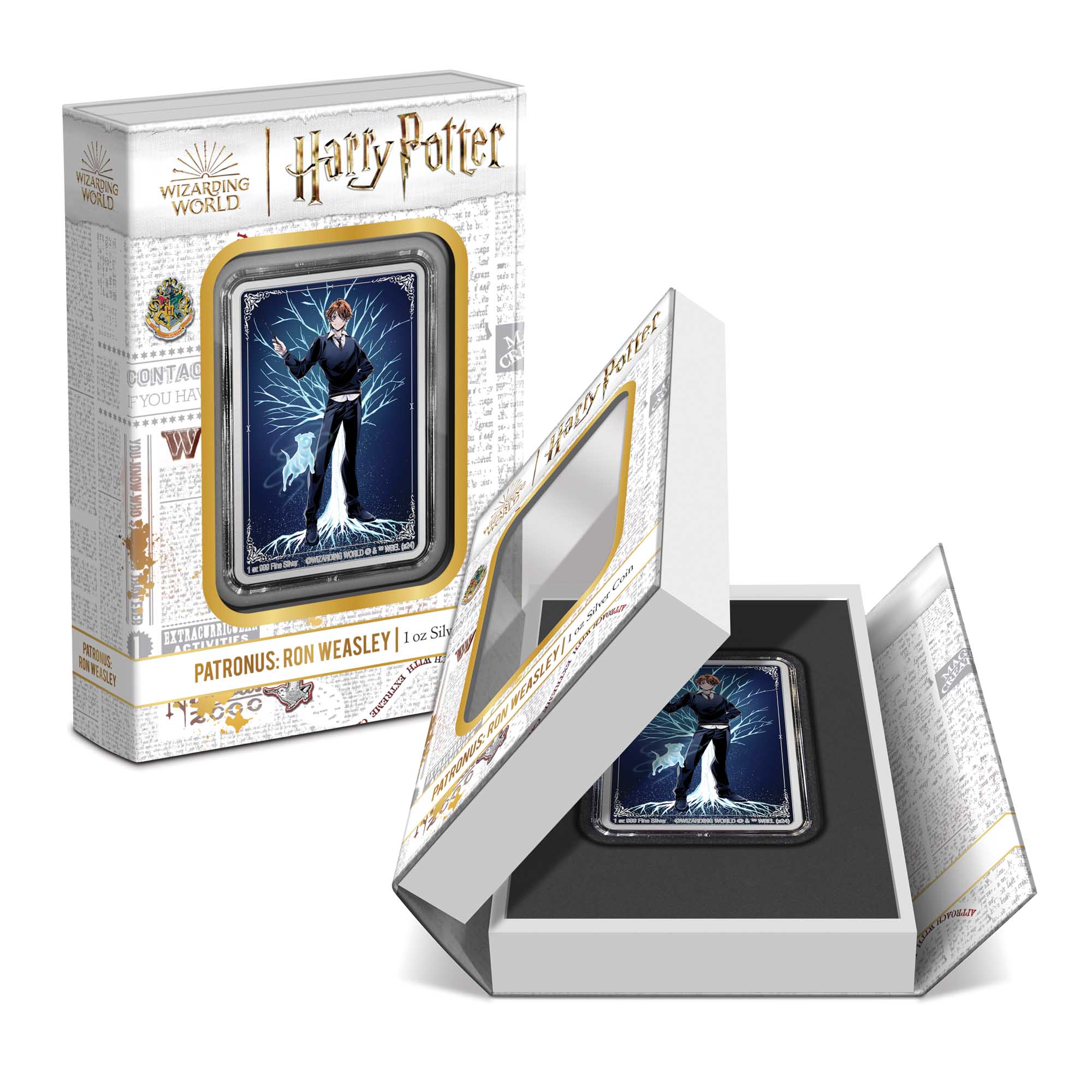 06 2024 HP PATRONUS Ron Weasley 1oz Ag Poster Packaging