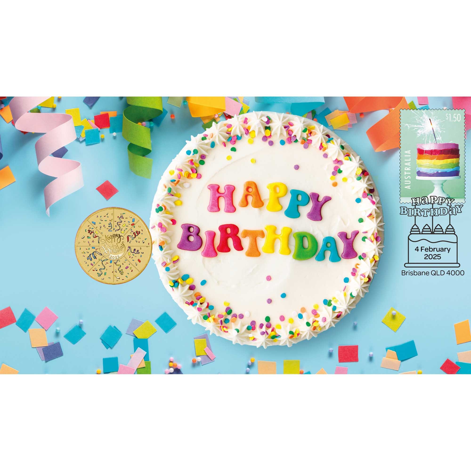 1 Happy Birthday 2024 Base Metal Coin InCard HighRes