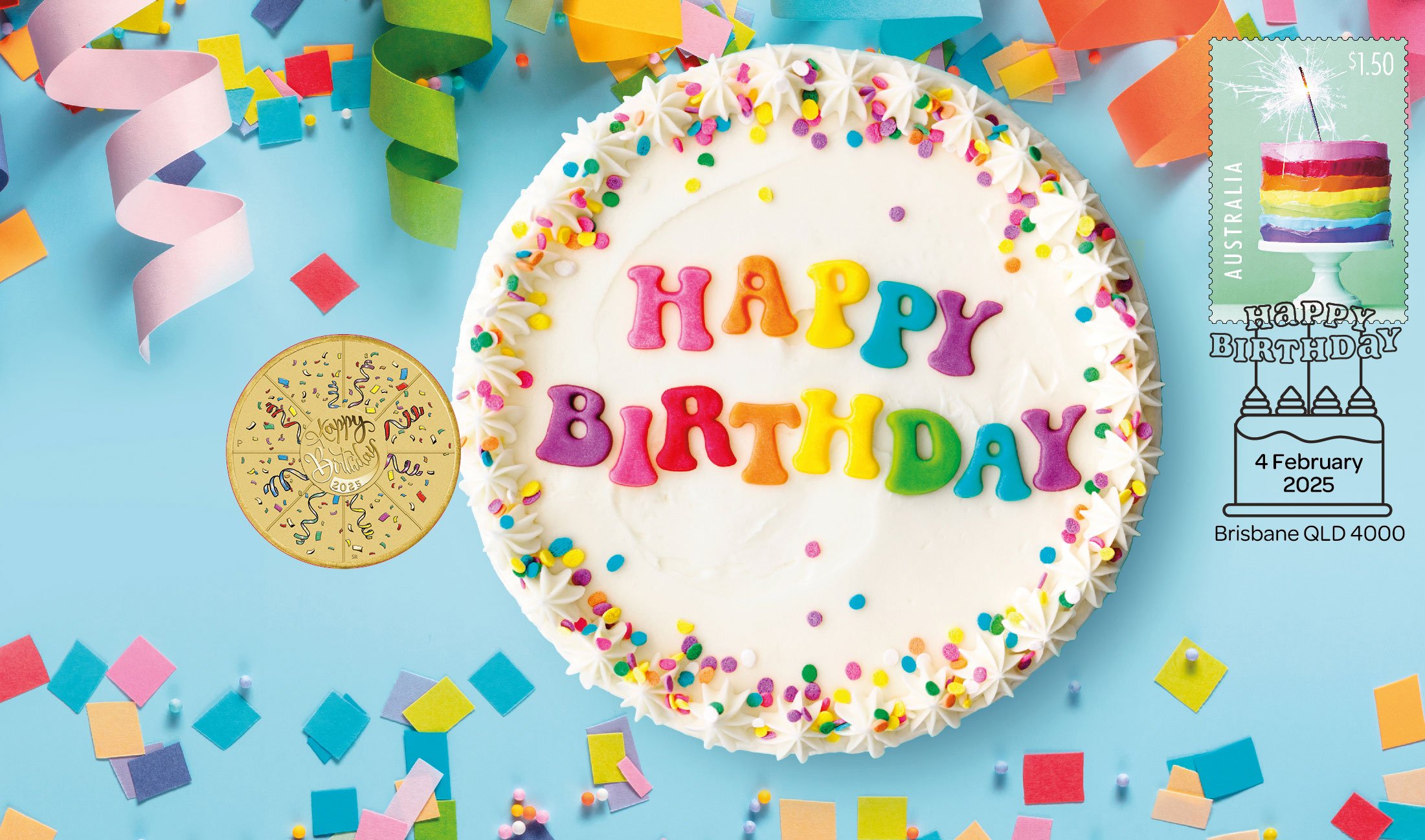 5 Happy Birthday 2024 Base Metal Coin InCard Web