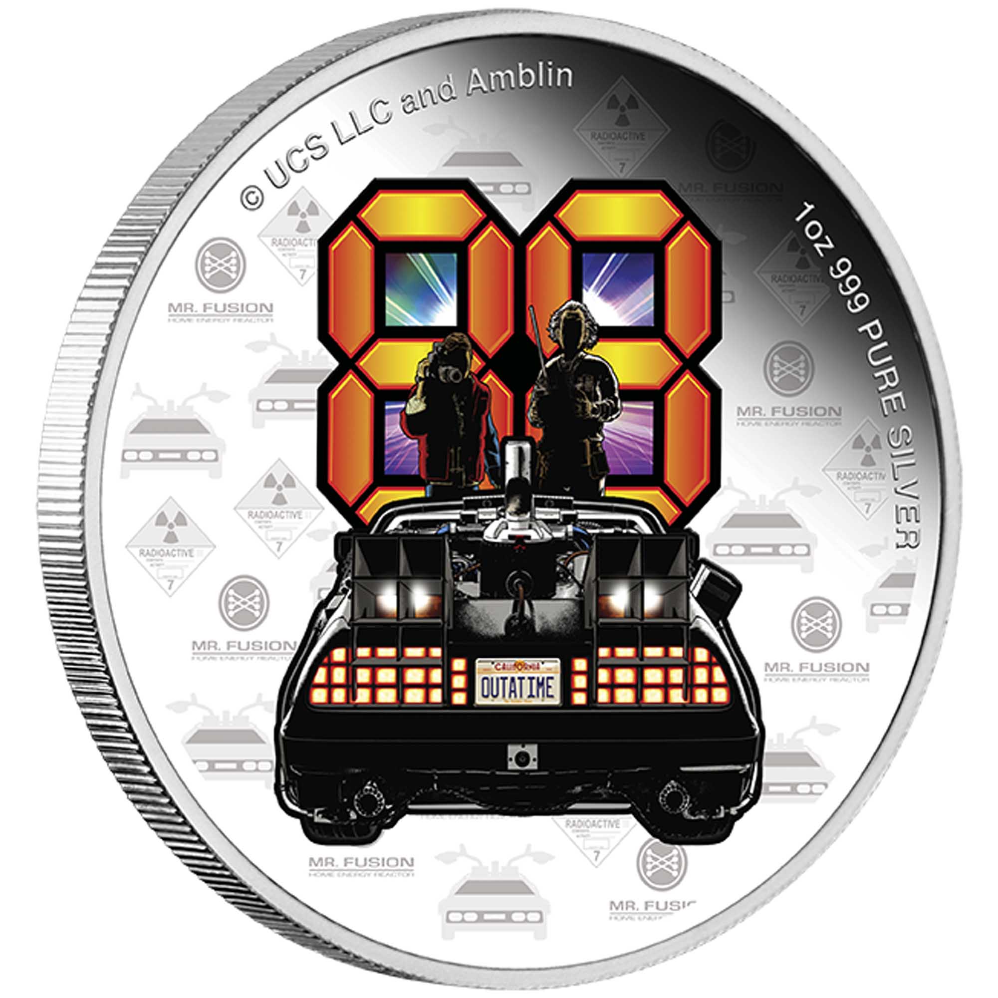 1 BTTF 40 ANNI 1OZ SILV PROOF COL COIN REV ON EDGE