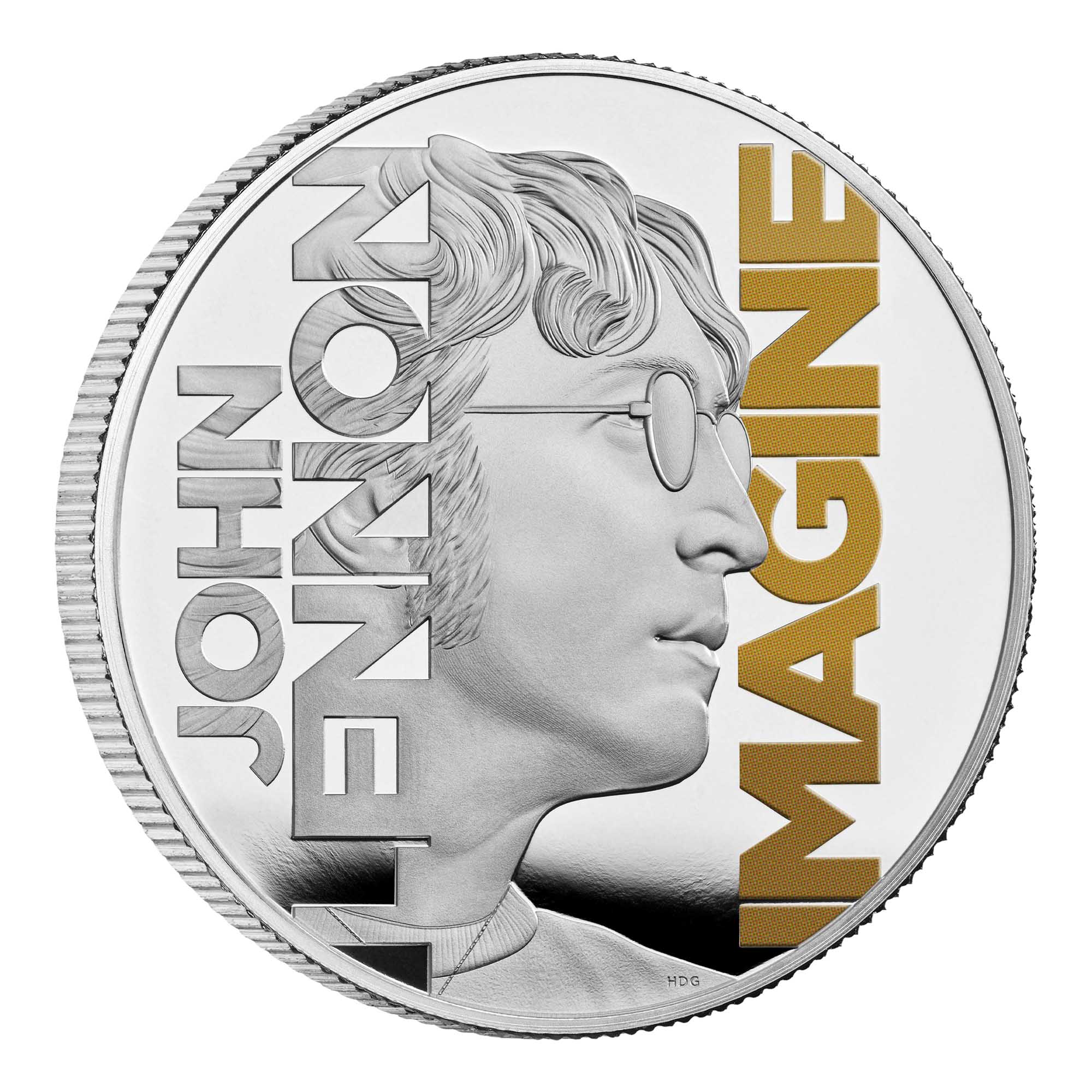 01 John Lennon 2025 UK 1oz Silver Proof Colour Coin Reverse Edge
