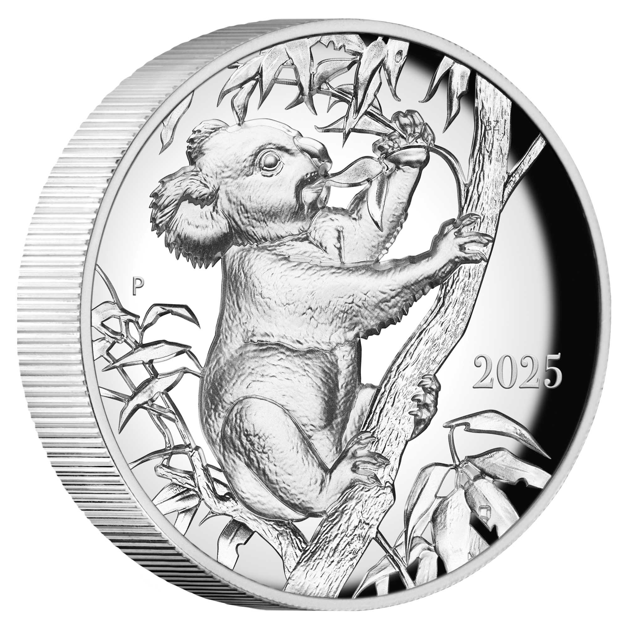 06 Koala By Beth Zaiken 2025 2oz Silver Proof Ultra HR Coin On Edge HighRes