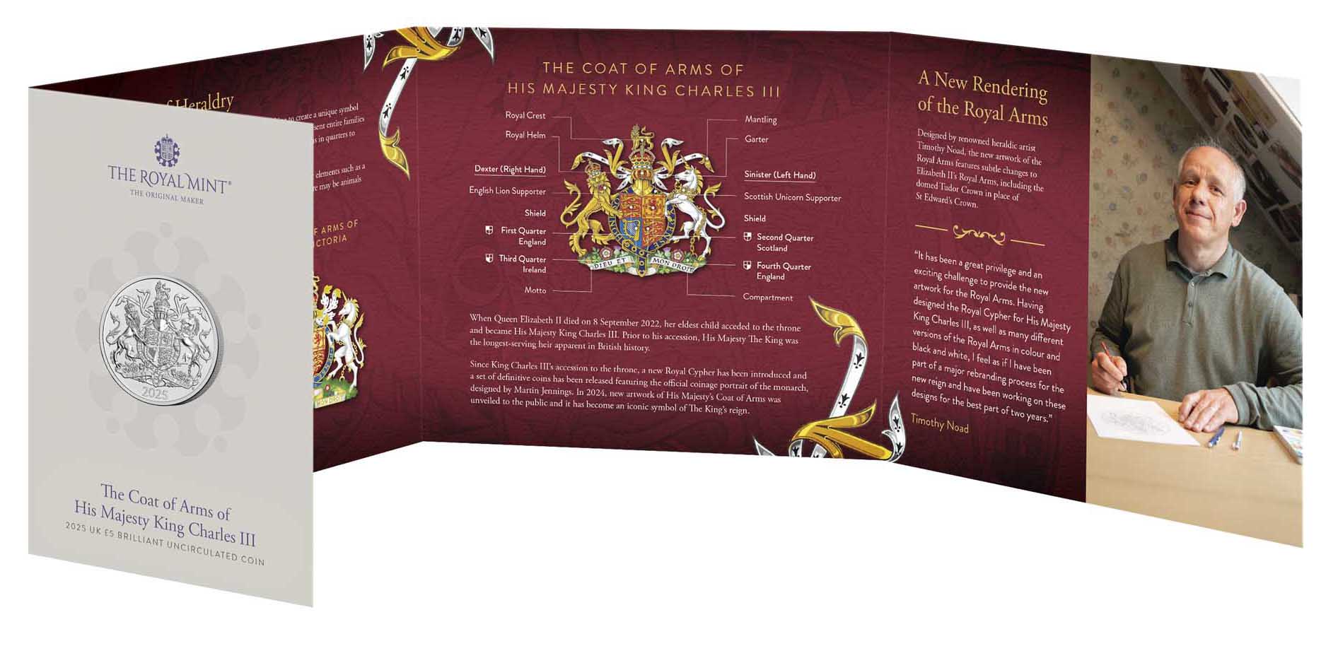 7 25X94AAA The Coat of Arms of HM King Charles III 2025 UK £5 Brilliant Uncirculated Coin CroppedCard