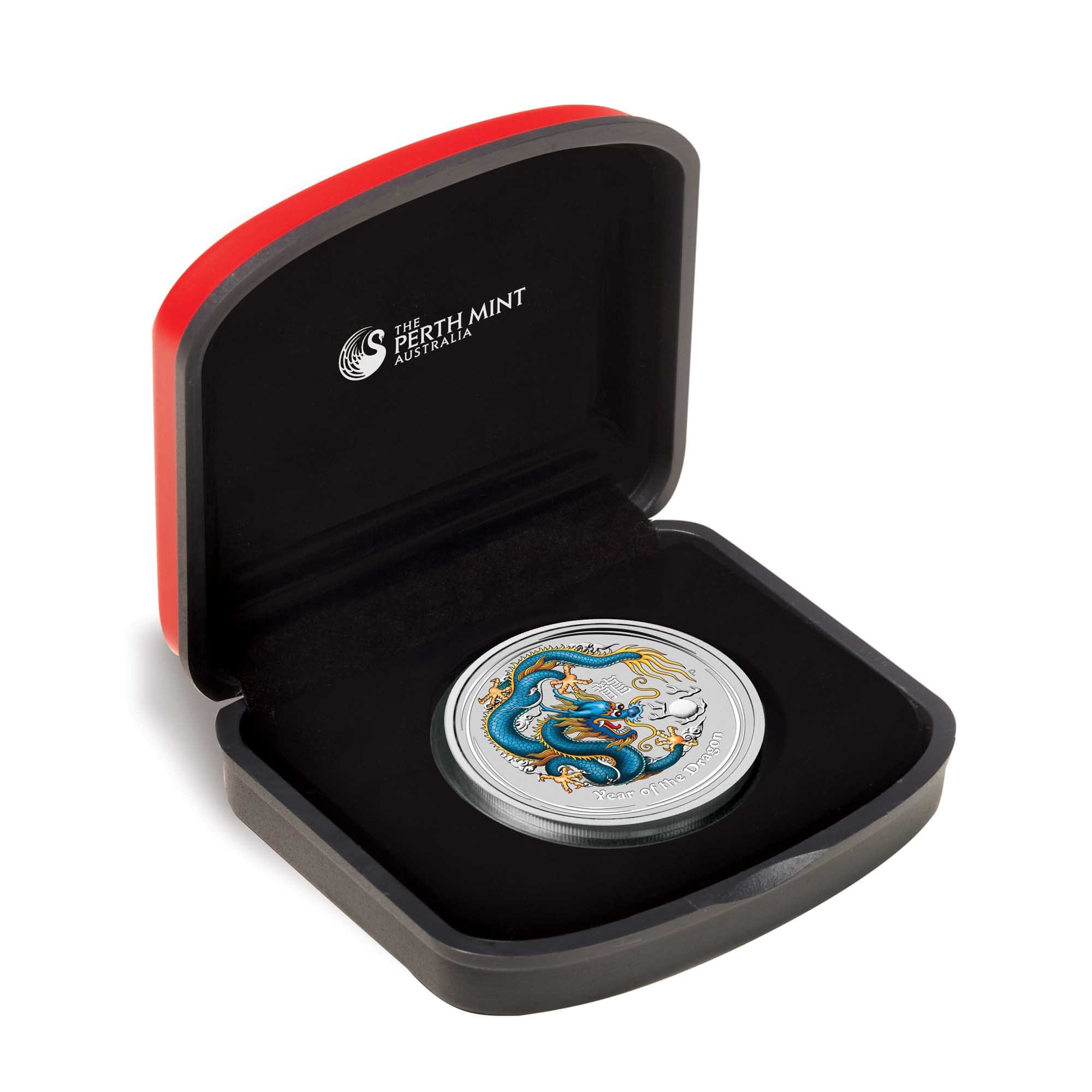 04 2012 ANDA ShowSpecial Sydney Dragon Silver 1oz Blue InCas