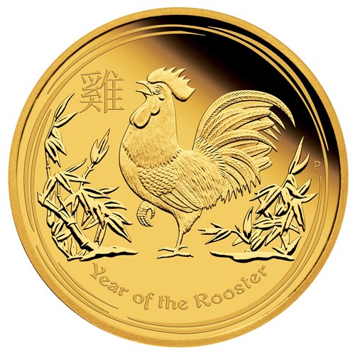 02 australian lunar series ii year of the rooster 2017 1oz gold proof StraightOn