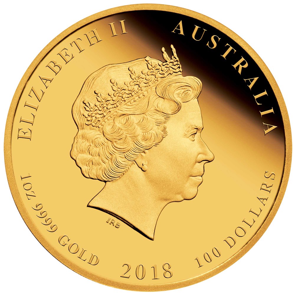 02 australian lunar series ii 2018 year of the dog gold proof Obverse