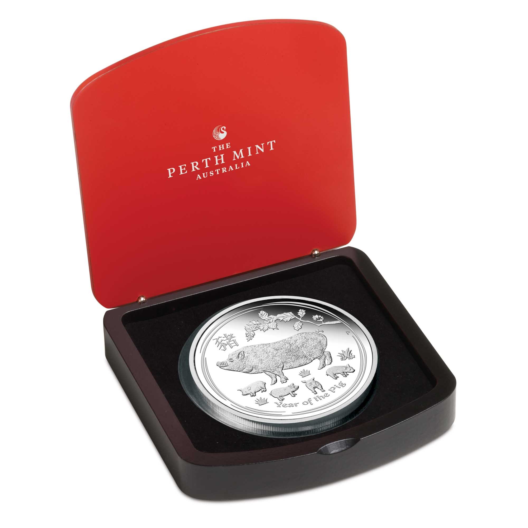 13 2019 YearOfThePig Silver 1Kilo Proof InCase HighRes