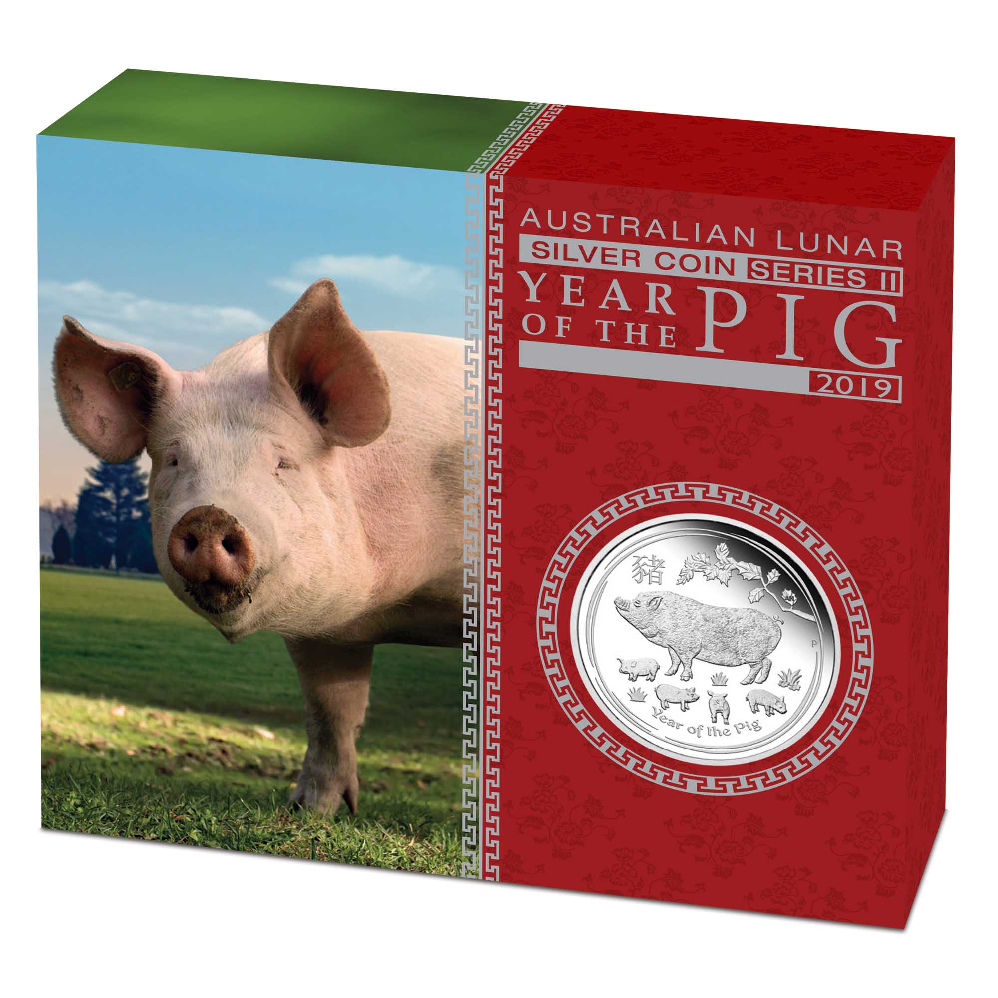 05 australian lunar silver coin series ii year of the pig 2019 1 2oz silver proof InShipper