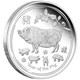 01 australian lunar silver coin series ii year of the pig three coin set 2019 silver proof OnEdge