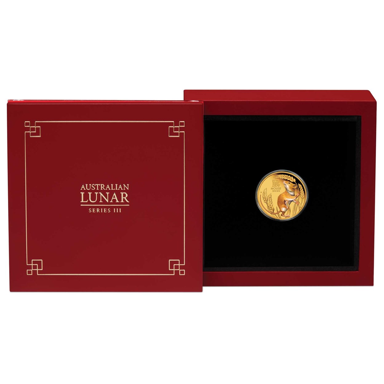 03 2020 Year of the Mouse 1oz Gold Proof Coloured Coin InCase HighRes