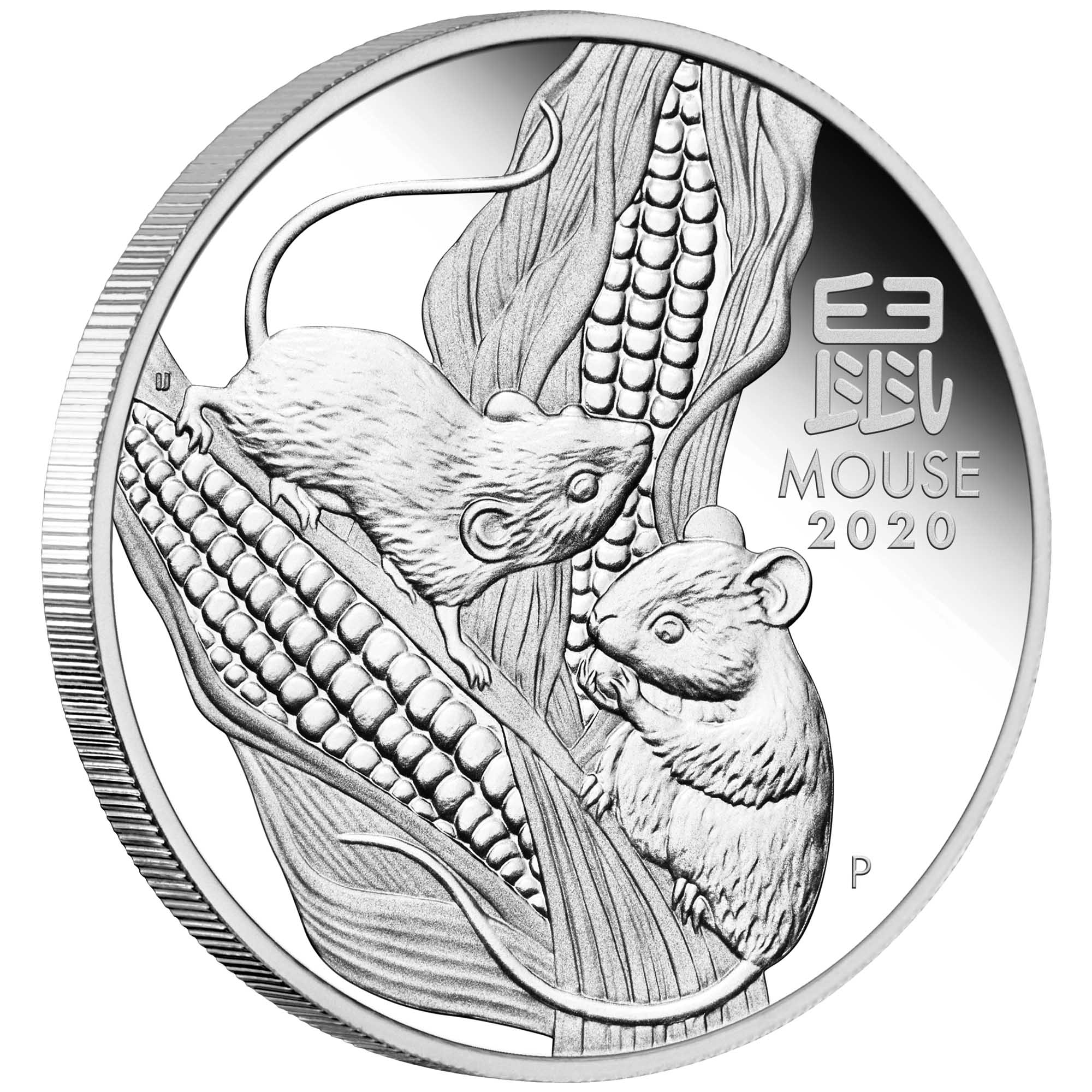 01 australian lunar series iii year of the mouse 2020 1oz silver proof OnEdge