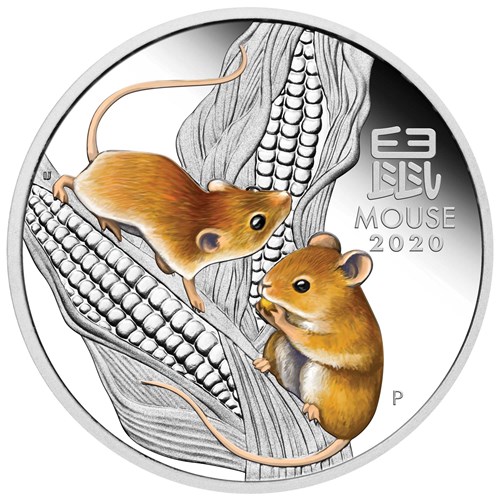 02 australian lunar series iii year of the mouse 2020 1oz silver proof coloured StraightOn