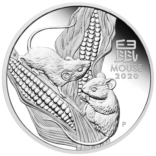02 2020 Year of the Mouse 1oz  Silver Proof Coin StraightOn HighRes