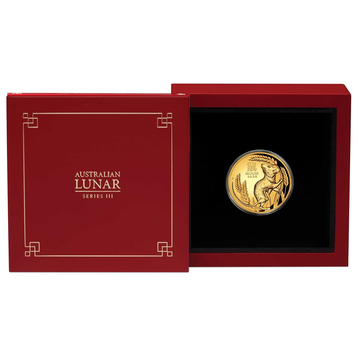 04 australian lunar coin series iii 2020 year of the mouse 2019 1oz gold proof high relief InCase