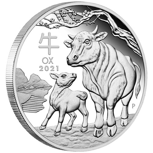 01 australian lunar series iii 2021 year of the ox silver proof OnEdge