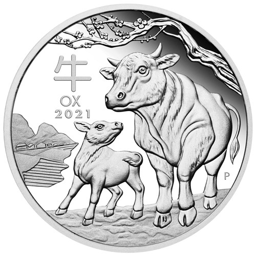 02 australian lunar series iii 2021 year of the ox silver proof StraightOn