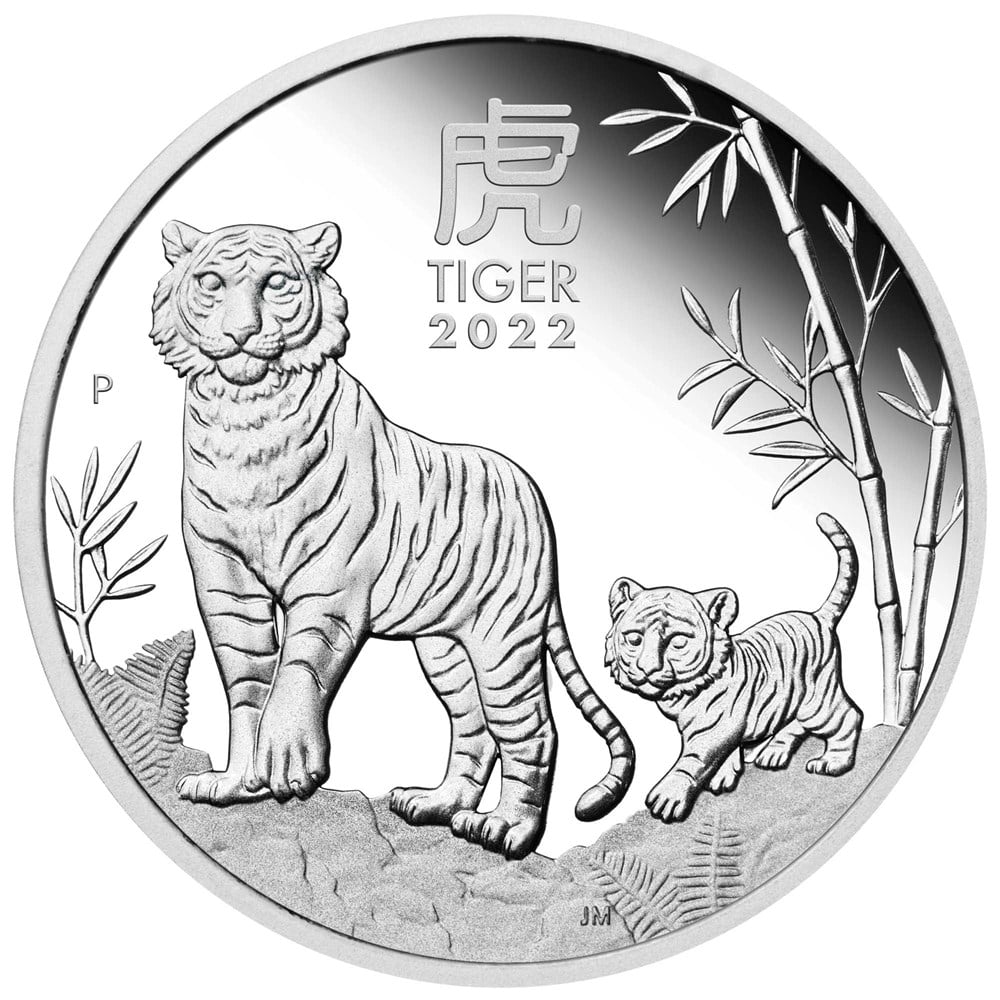 02 2022 Year of the Tiger 1 2oz Silver Proof Coin StraightOn HighRes