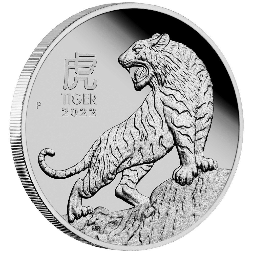 01 2022 Year of the Tiger 1oz Platinum Proof Coin OnEdge HighRes