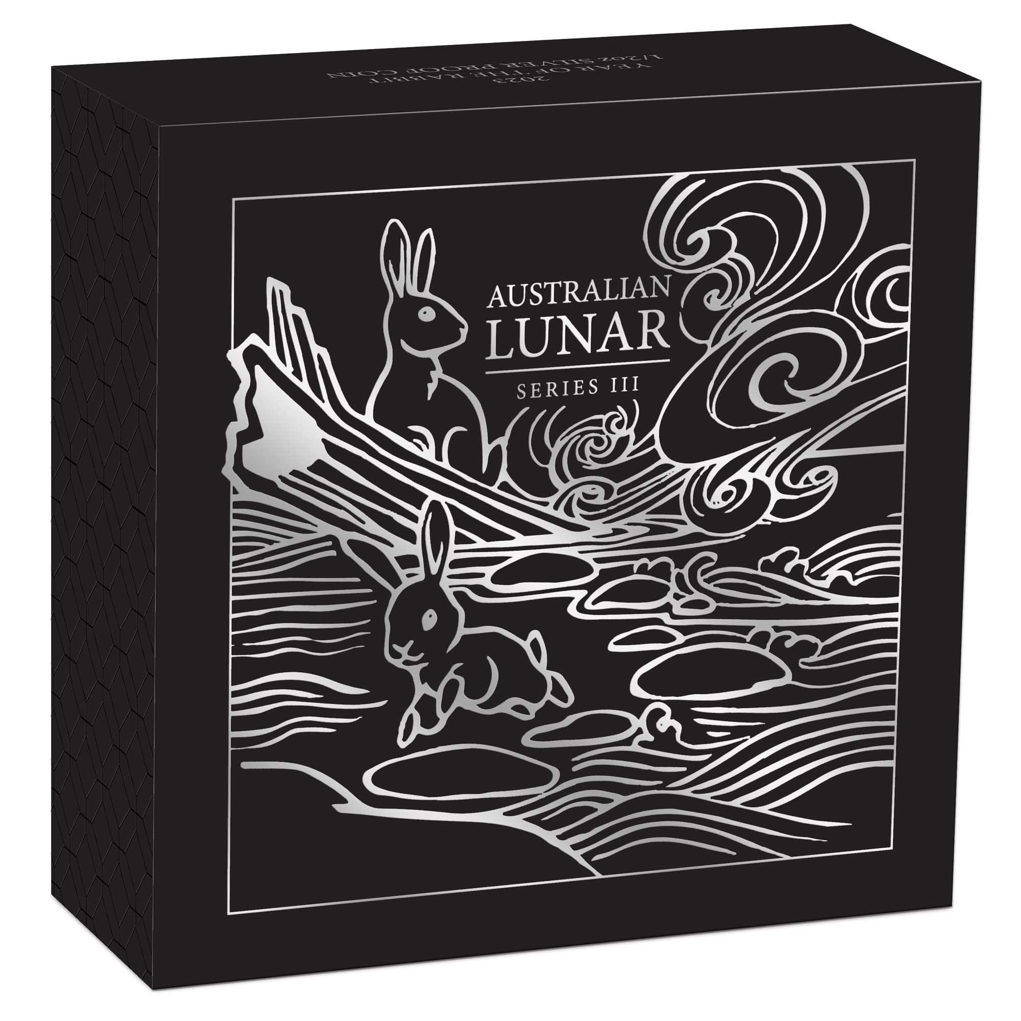 08 2023 Year of the Rabbit 1 2oz Silver Proof Coin InShipper HighRes