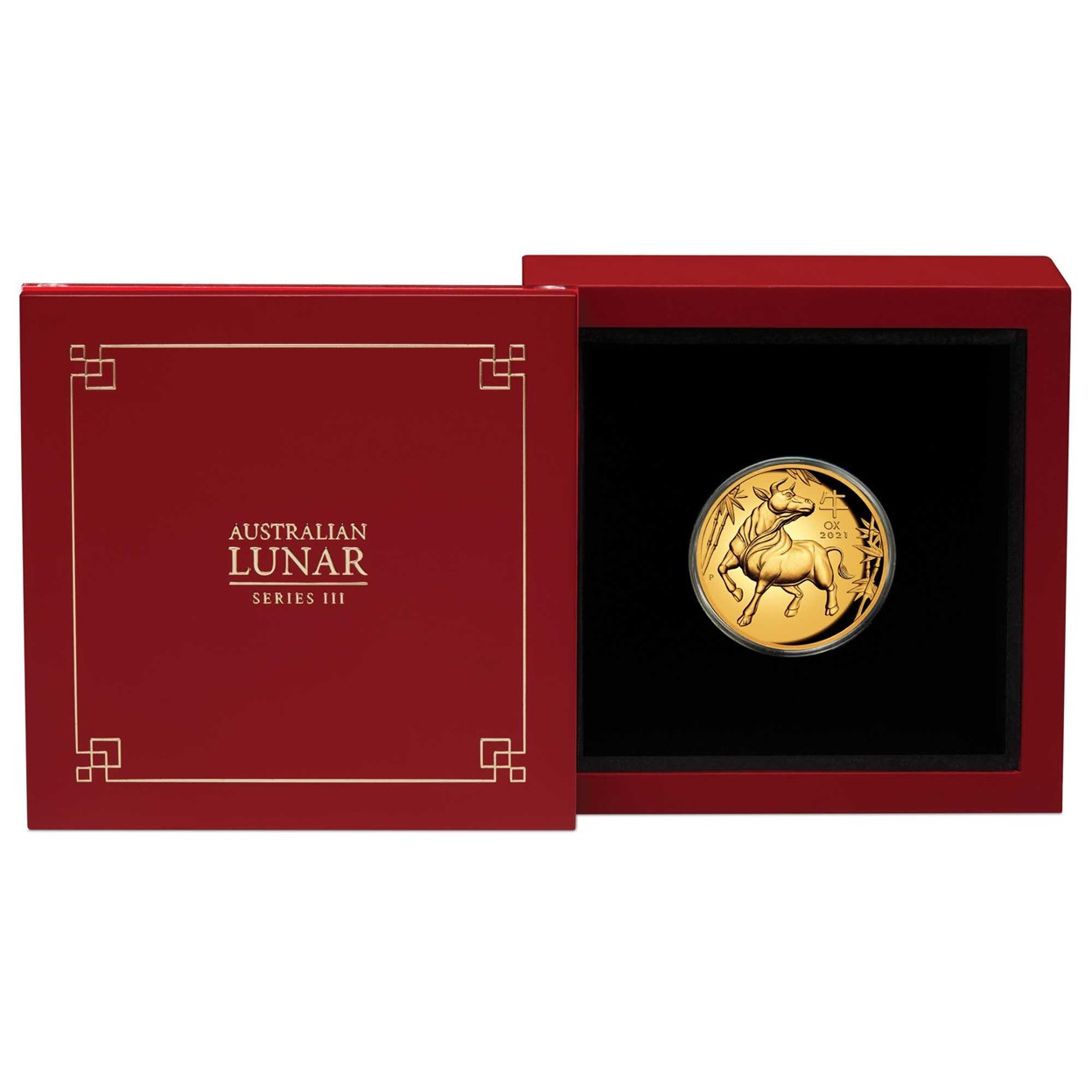 04 australian lunar series iii 2021 year of the ox 1oz gold proof high relief InCase
