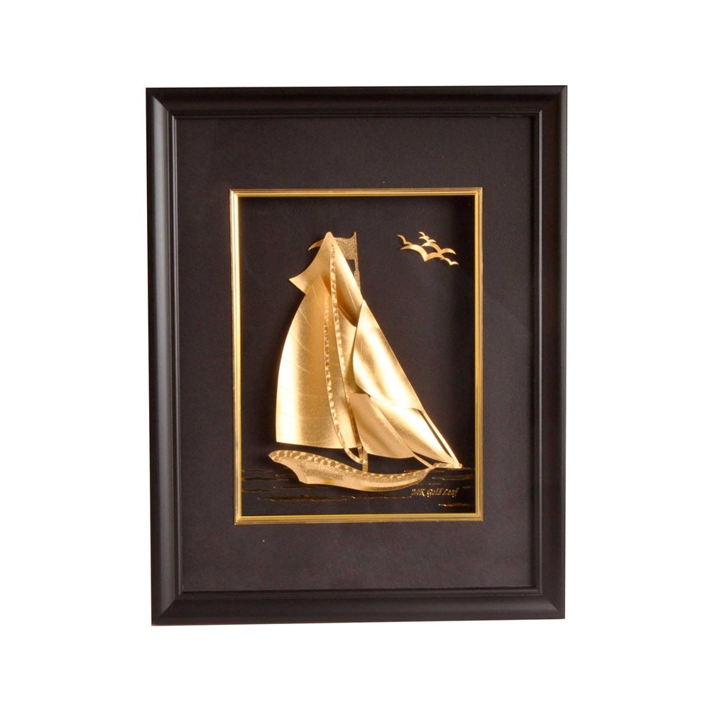 02 3d gold plated ship frame