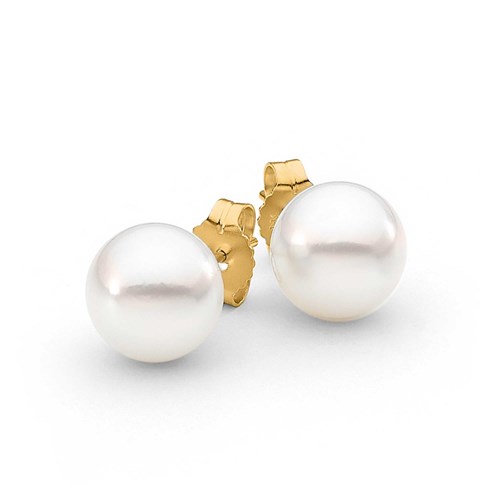 02 allure pearl yellow gold studs
