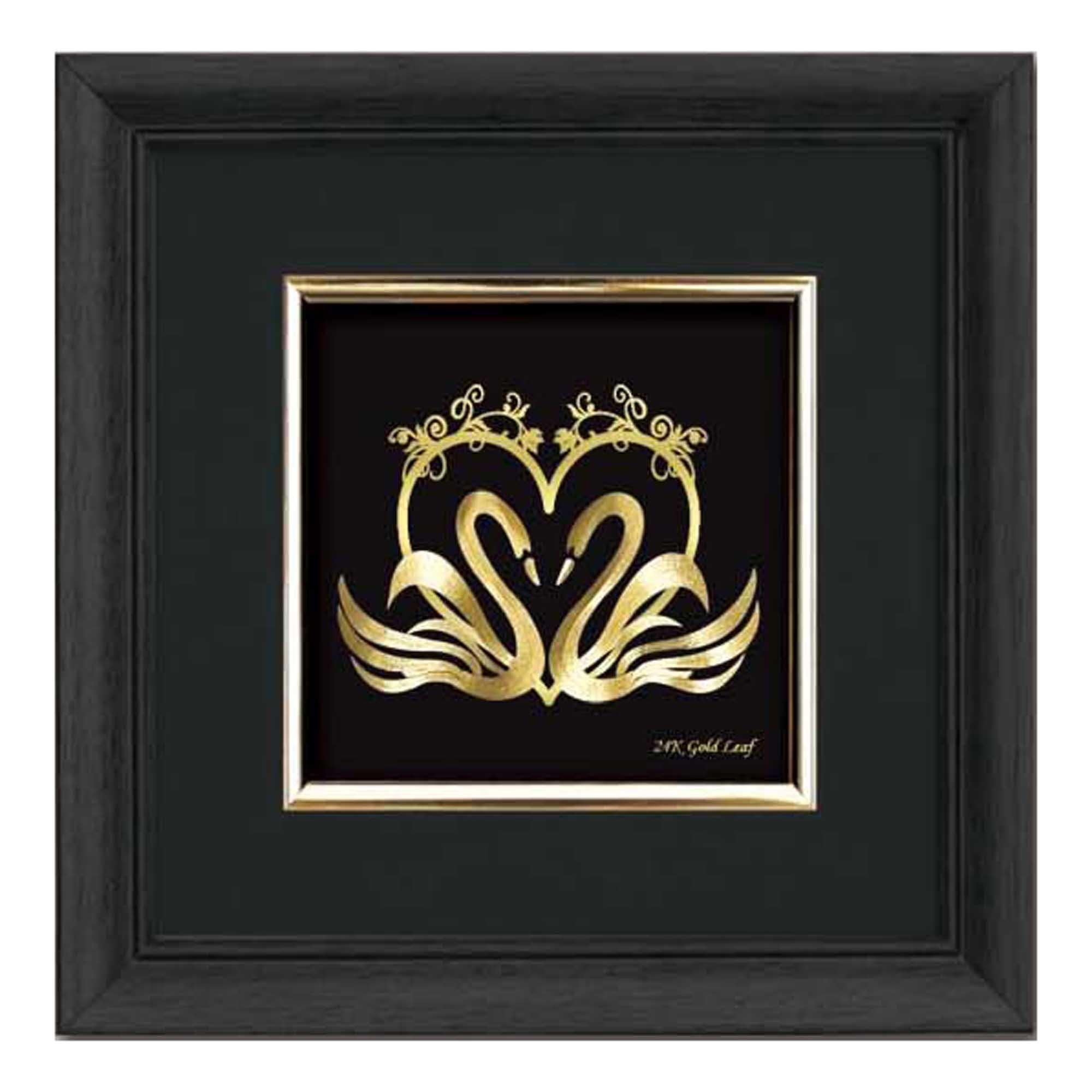 1 SV25FR01 3D Gold Plated Swan Pair Frame Main
