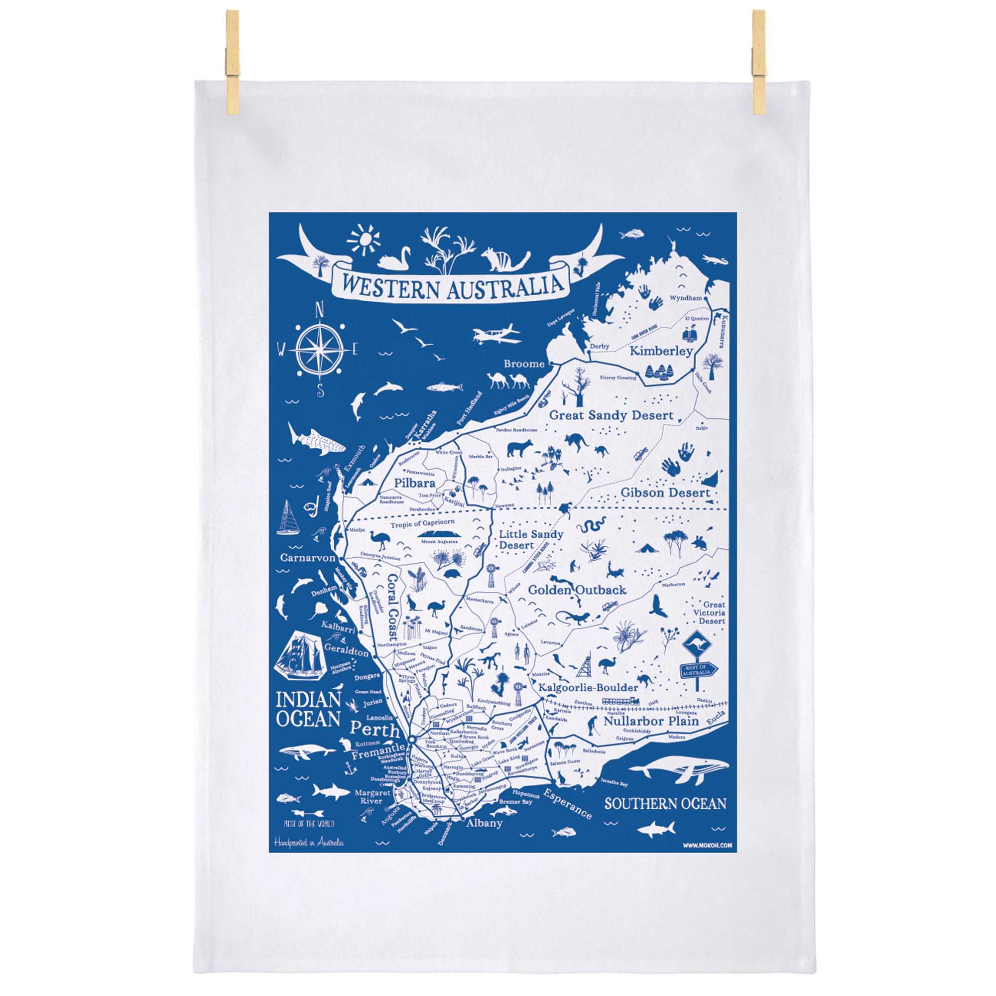 Tt Map Perth WA Map Tea Towel | Perth Mint gifts