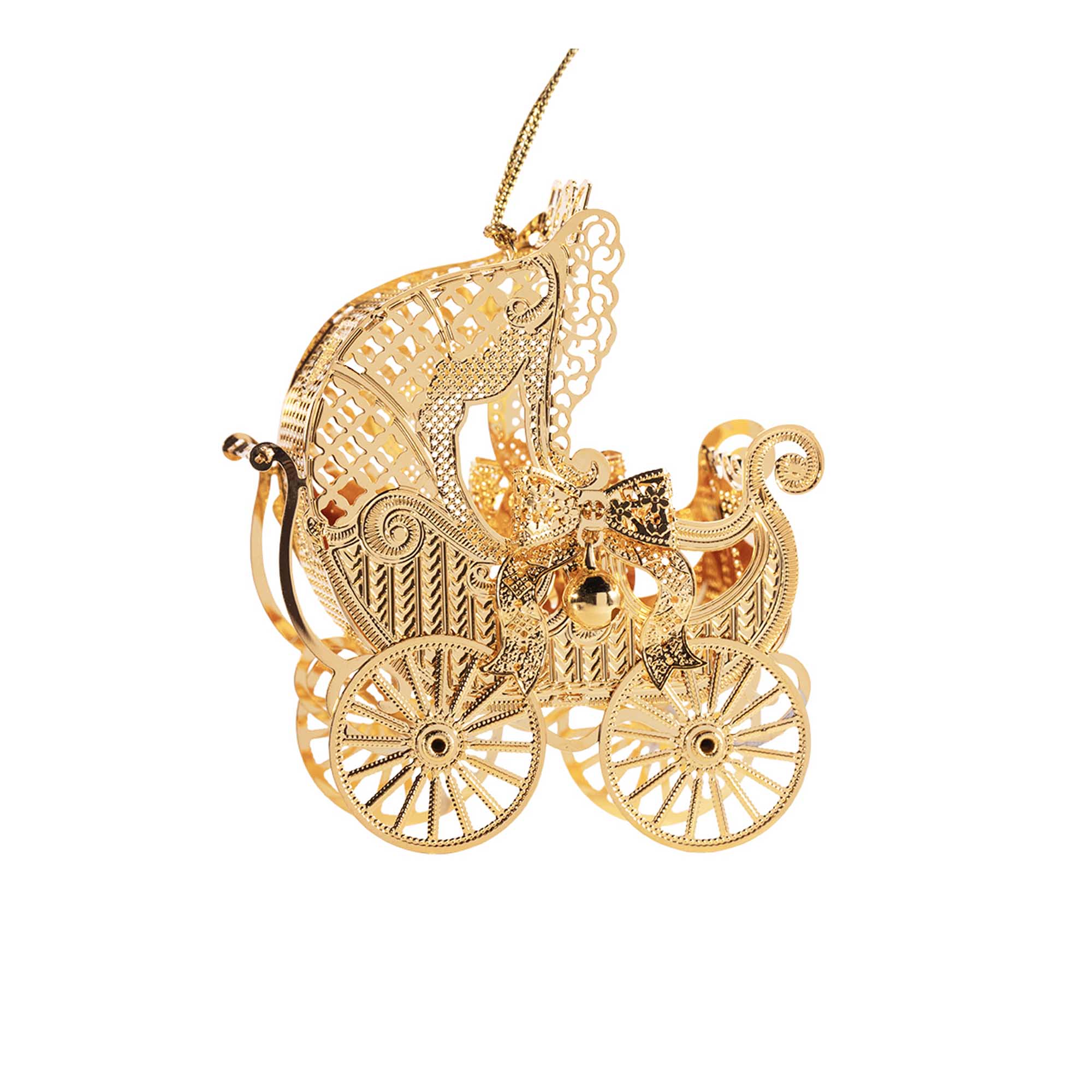 1 Christmas Decoration Gold Baby Carriage SVGBABYC
