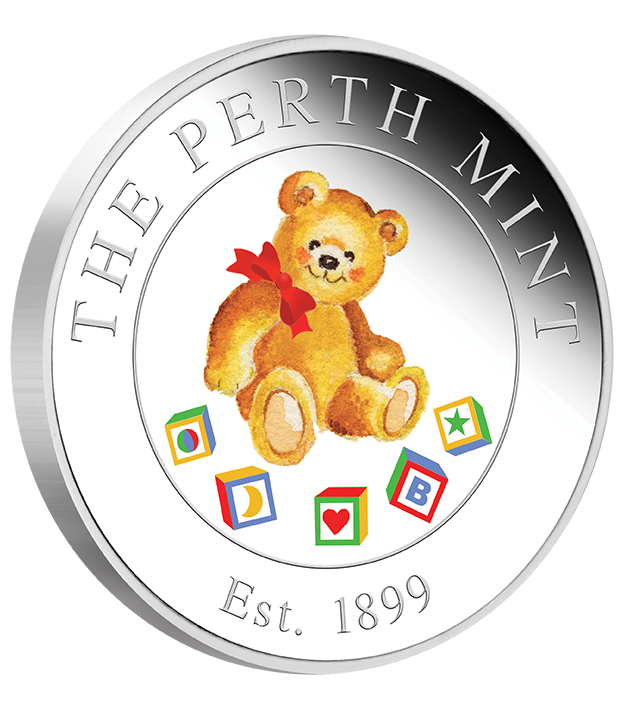 35 TeddyBear Silver 1 2oz  Medallion OnEdge LowRes