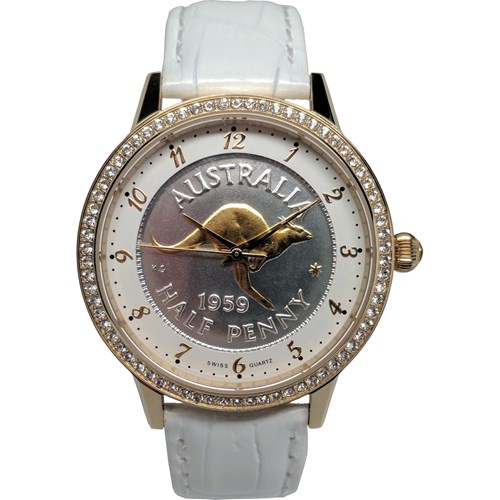 01 princess collection swarovski crystals stainless steel white leather watch
