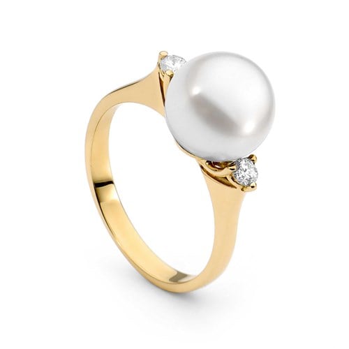 02 allure pearl and diamond yellow gold ring
