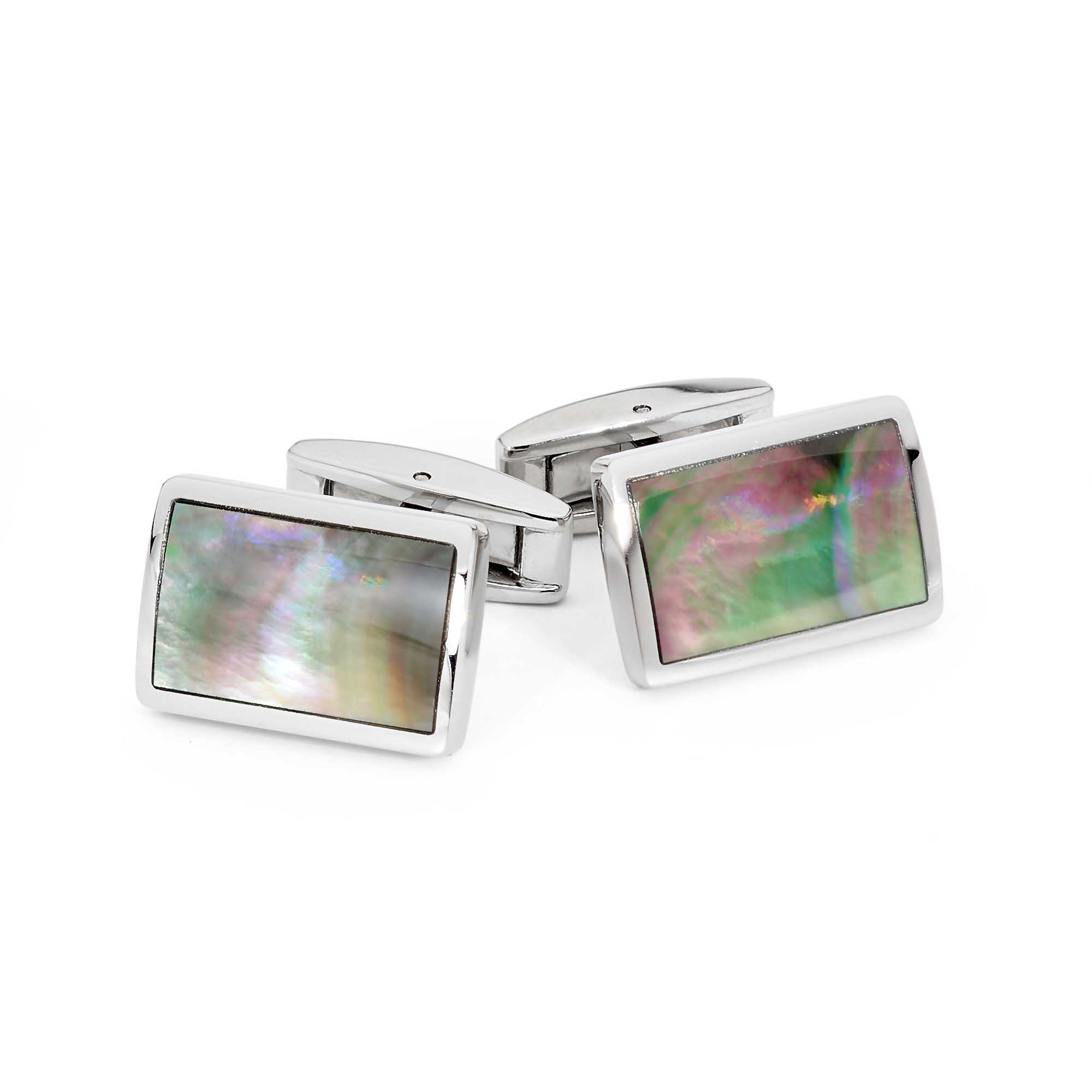 01 allure grey pearl stainless steel cufflinks