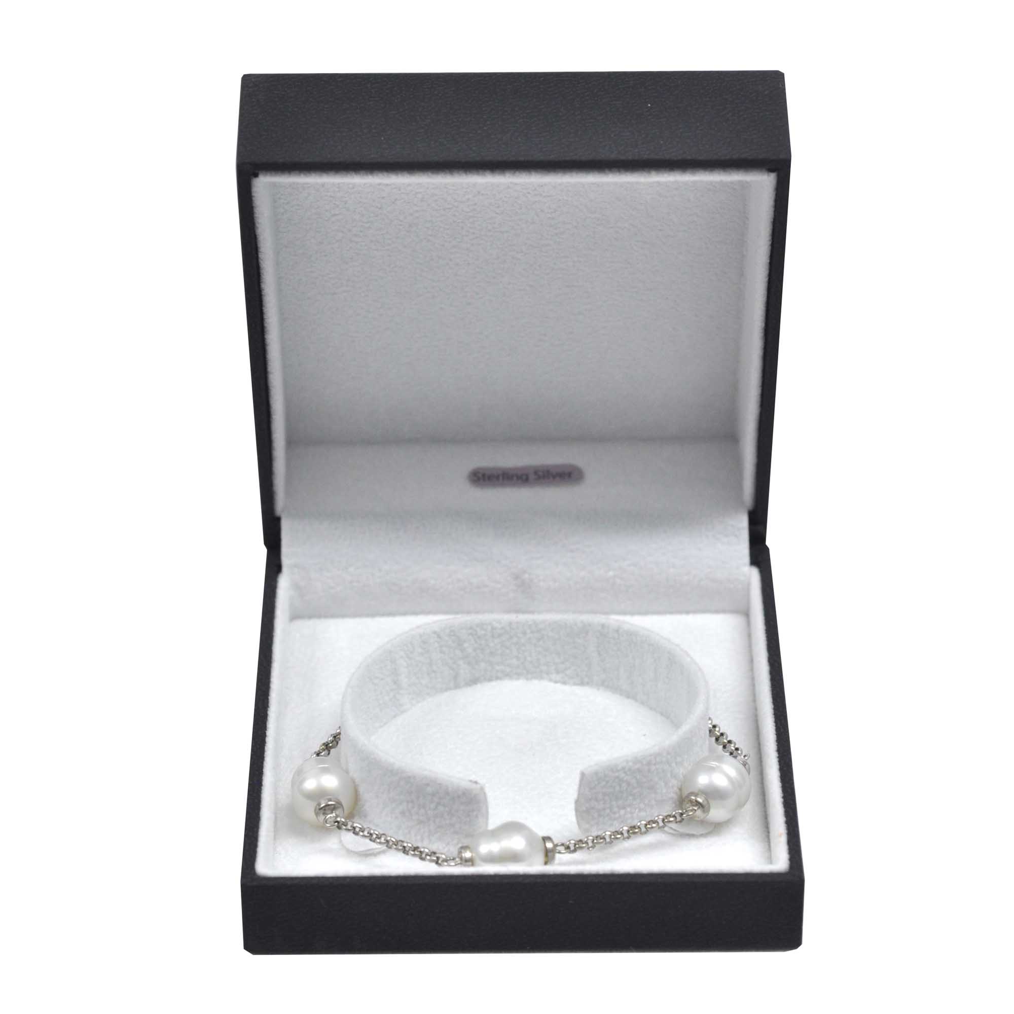 03 australian south sea cultured five pearl sterling silver necklace