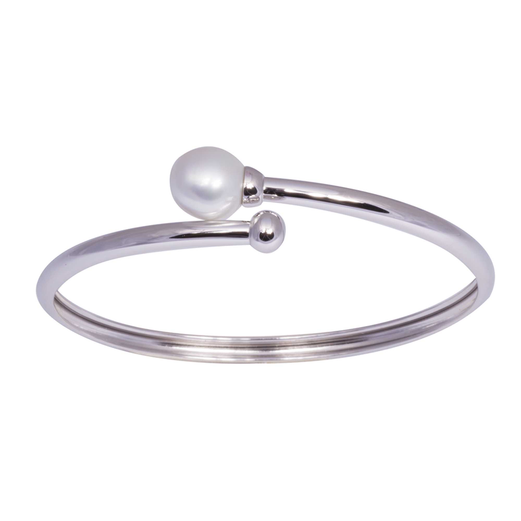 01 australian south sea cultured single pearl sterling silver bangle