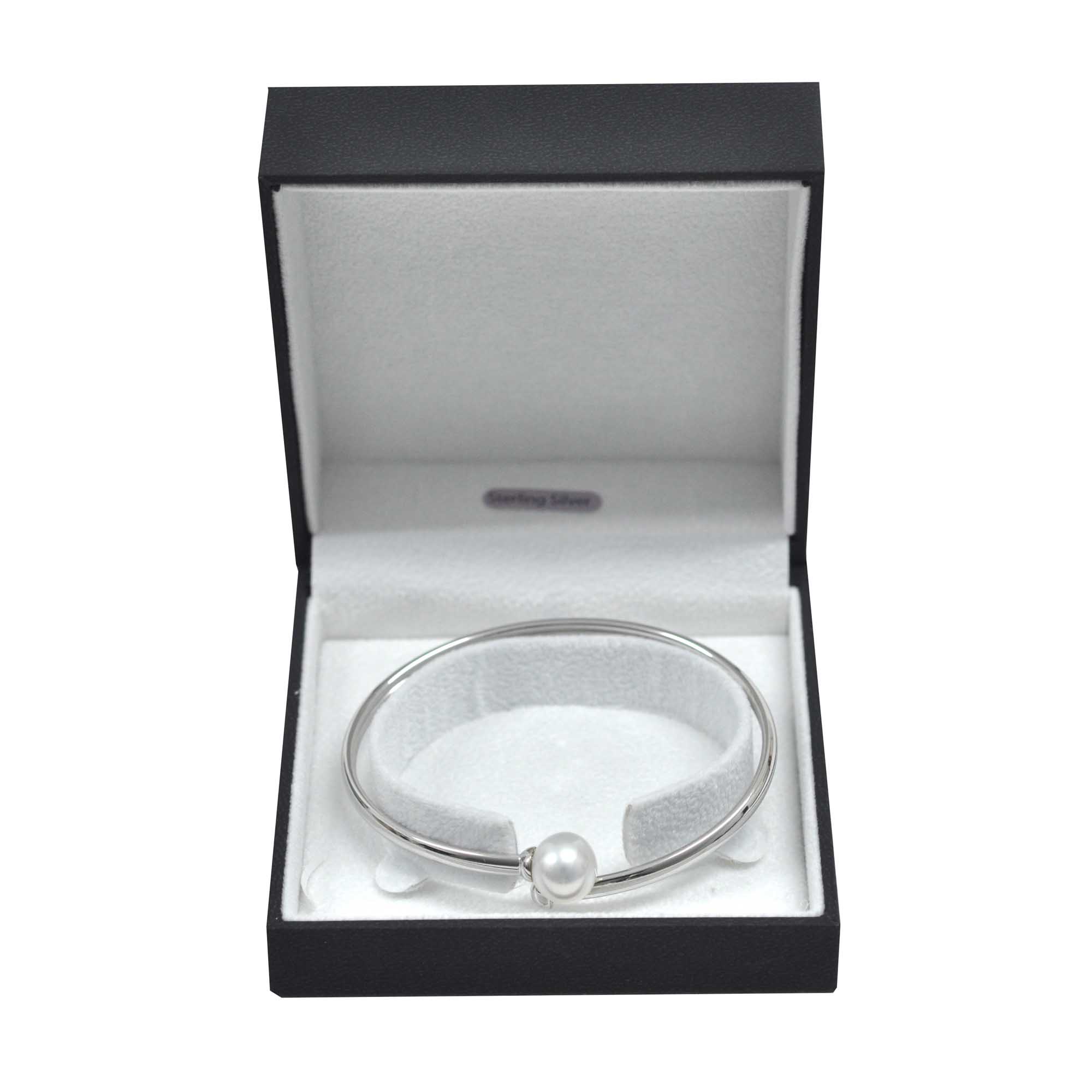 03 australian south sea cultured single pearl sterling silver bangle