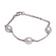 01 three pearl sterling silver chain bracelet