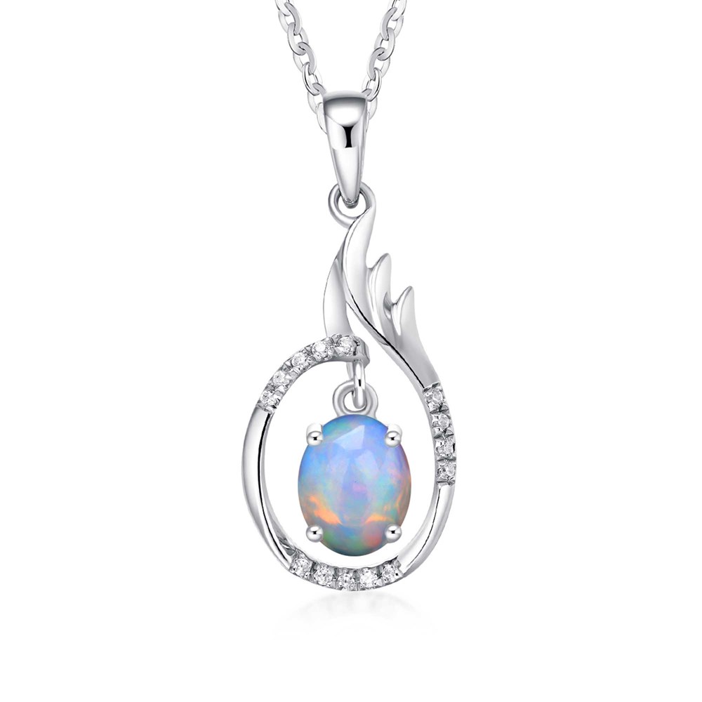 02 oval opal gold plated pendant