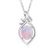 02 opal petal shaped sterling silver pendant