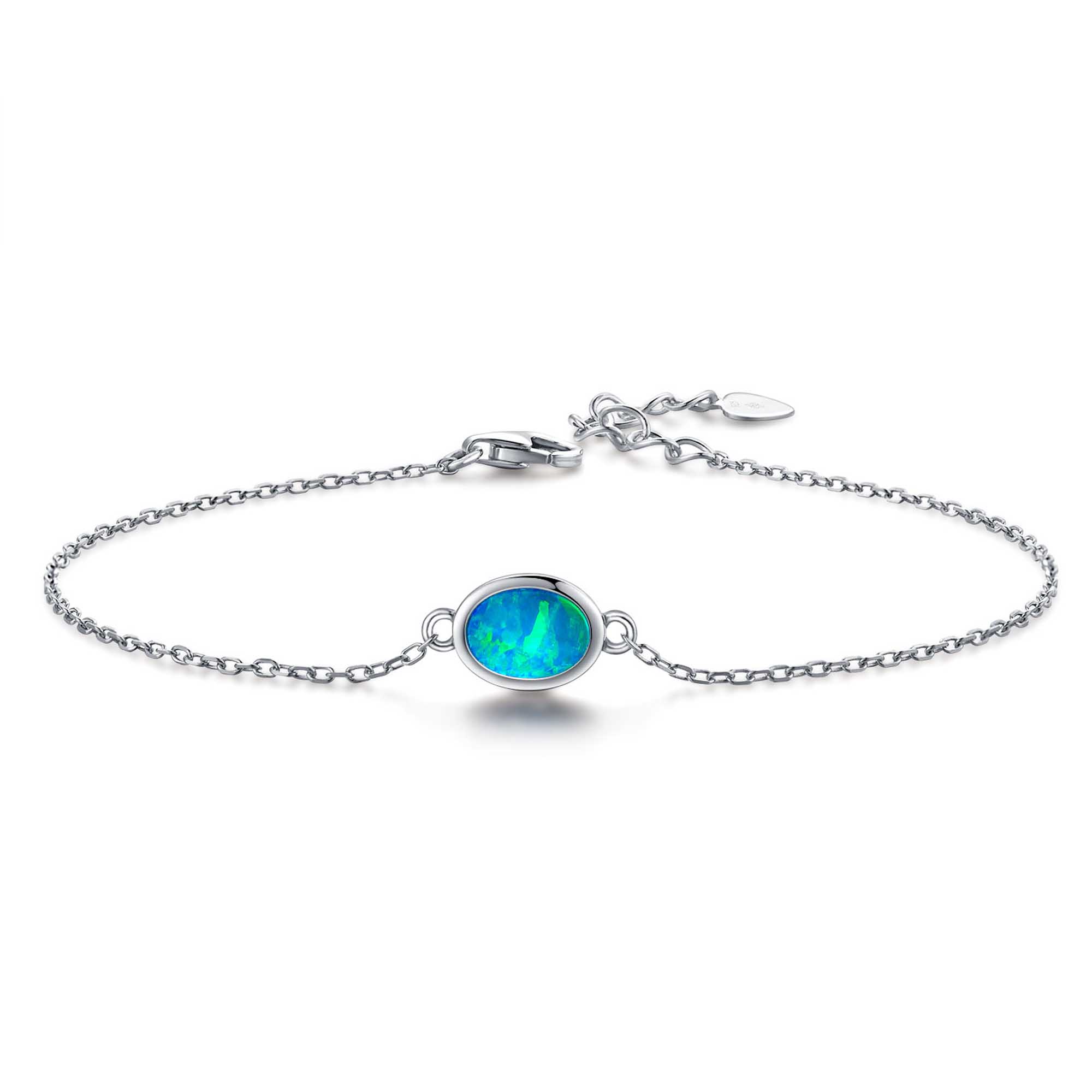 02 opal oval sterling silver bracelet