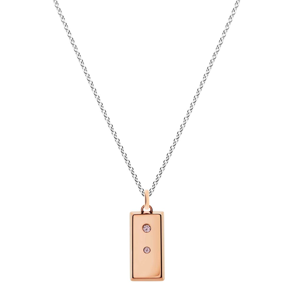 02 natures treasures pink diamond rose gold bar necklace with chain