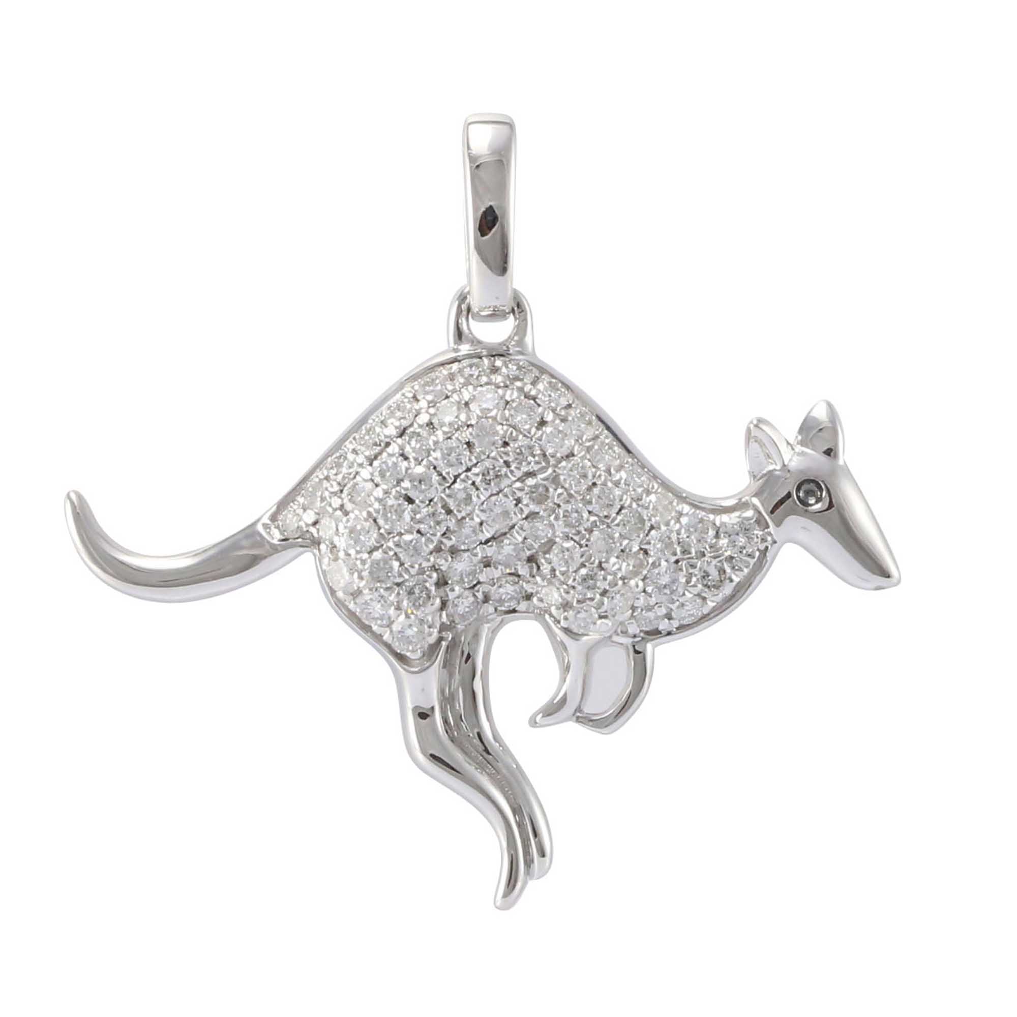 01 kangaroo white gold diamond pendant