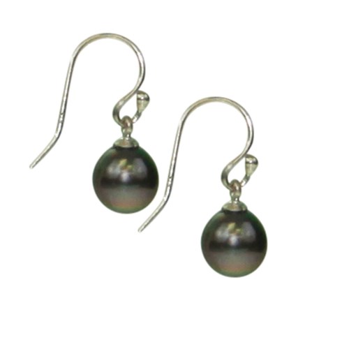 01 sterling silver earrings with tahitian pearl